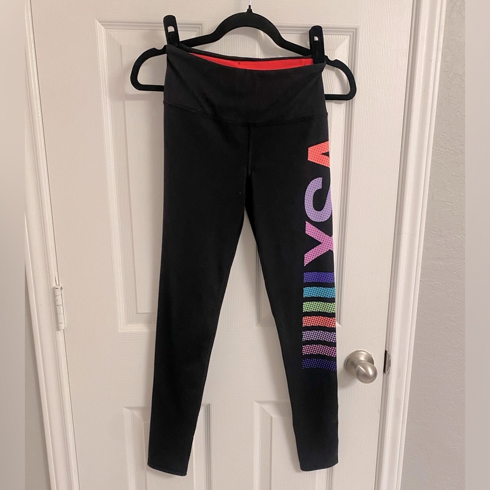 Victoria’s Secret Black Knock Out Leggings Workout  XS 27" Inseam Athleisure